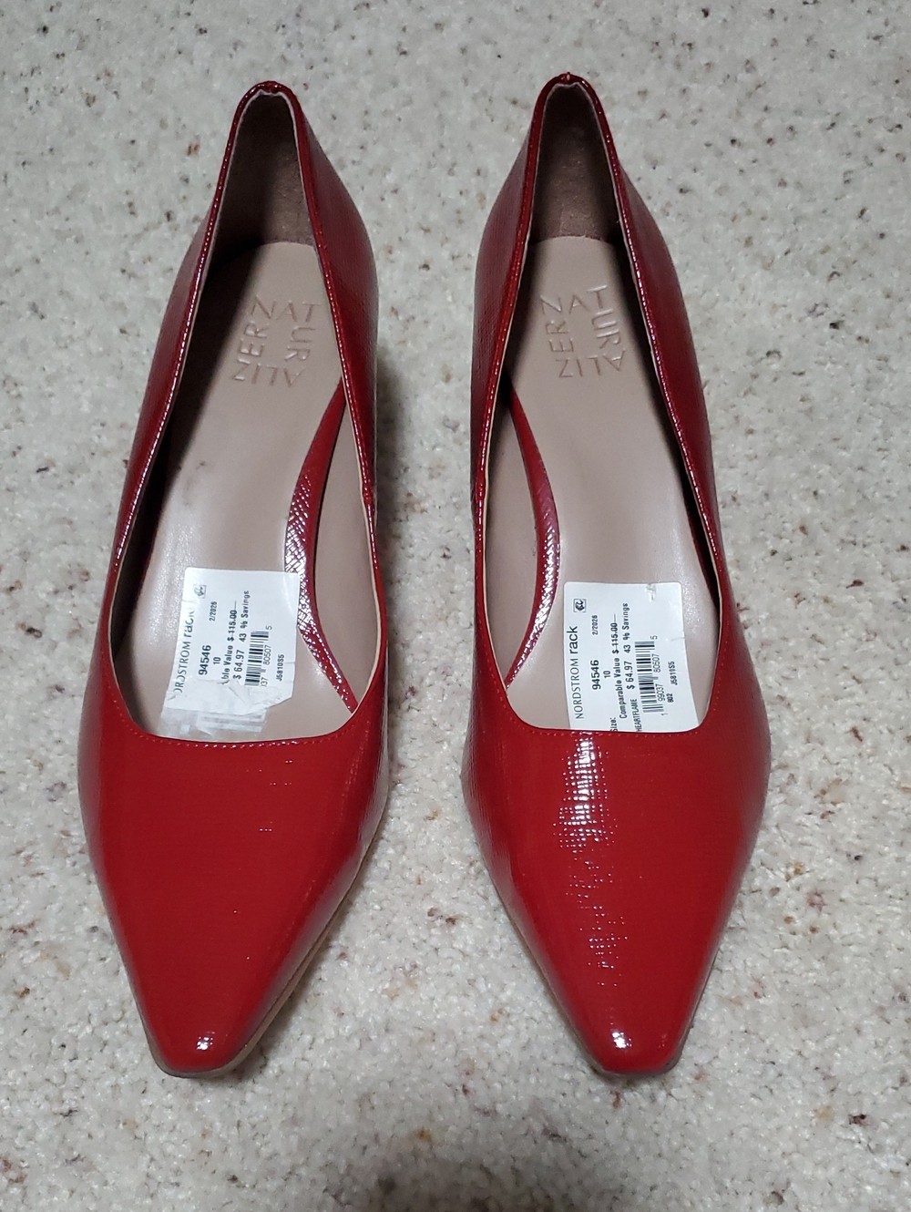 Naturalizer Red Patent Pointed Toe Pumps